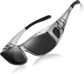 Wzerry Fit Over Glasses Sunglasses for Women Men, Polarized Oversized Sun Glasses for Prescription Glasses UV400 Protection